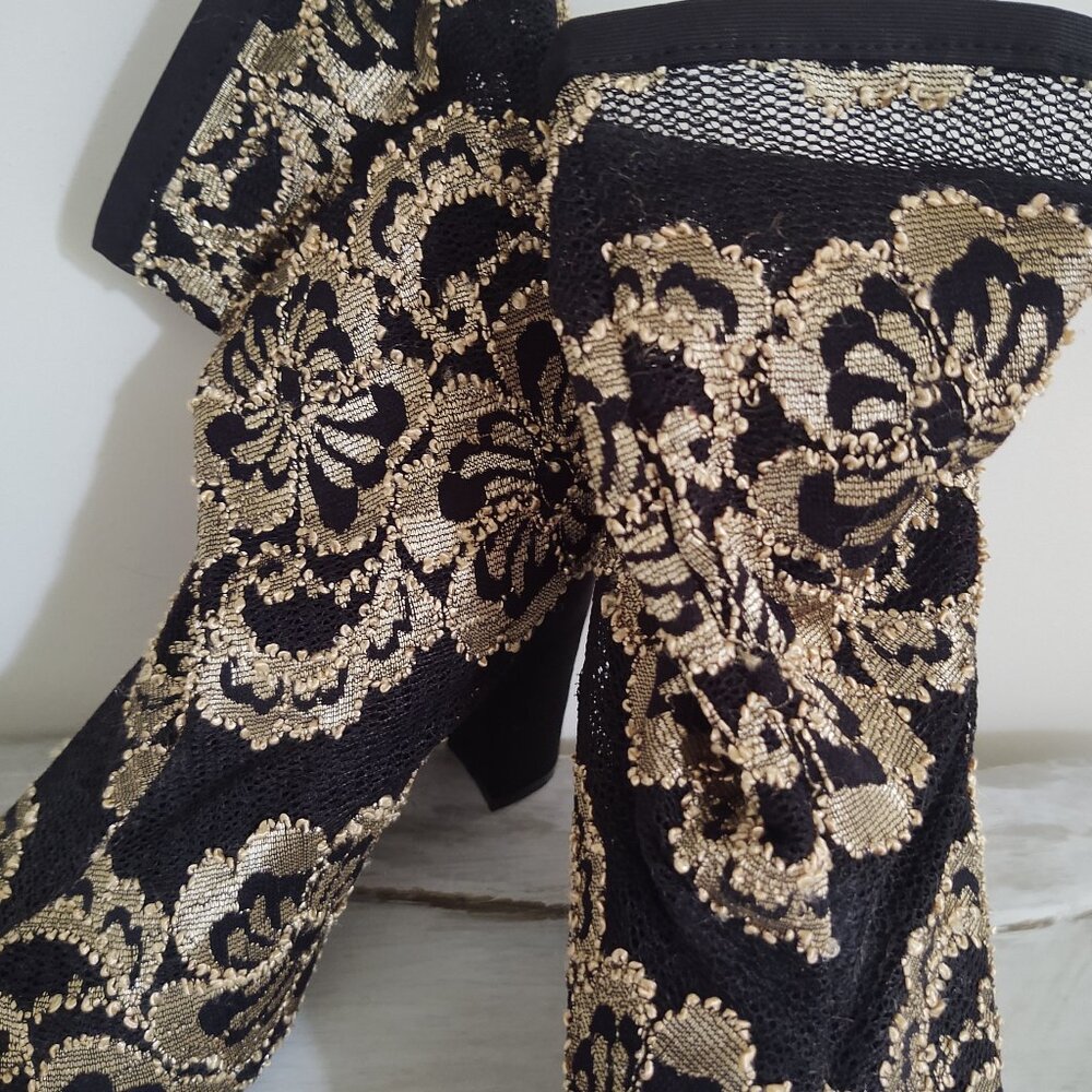 🆕New! L A C E Y 🖤Ankle-Booty-Heels~ Black & Tan Color Size: 9